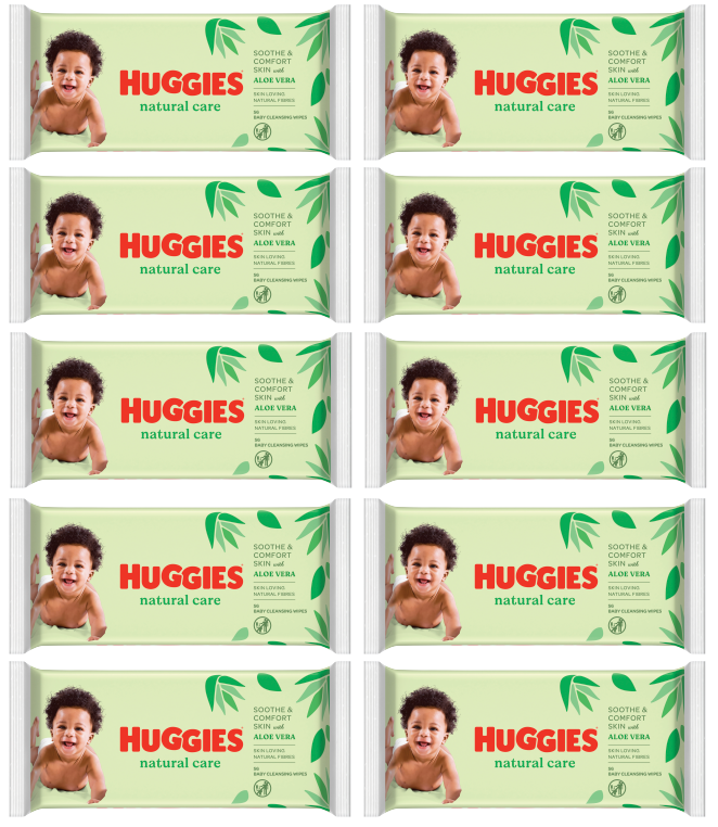 10 x Huggies Natural Care Baby Wipes 56 Pack