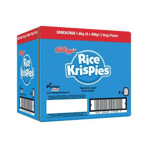 4 x Kellogg's Rice Krispies Bag Pack 4 X 400G (1.6Kg)