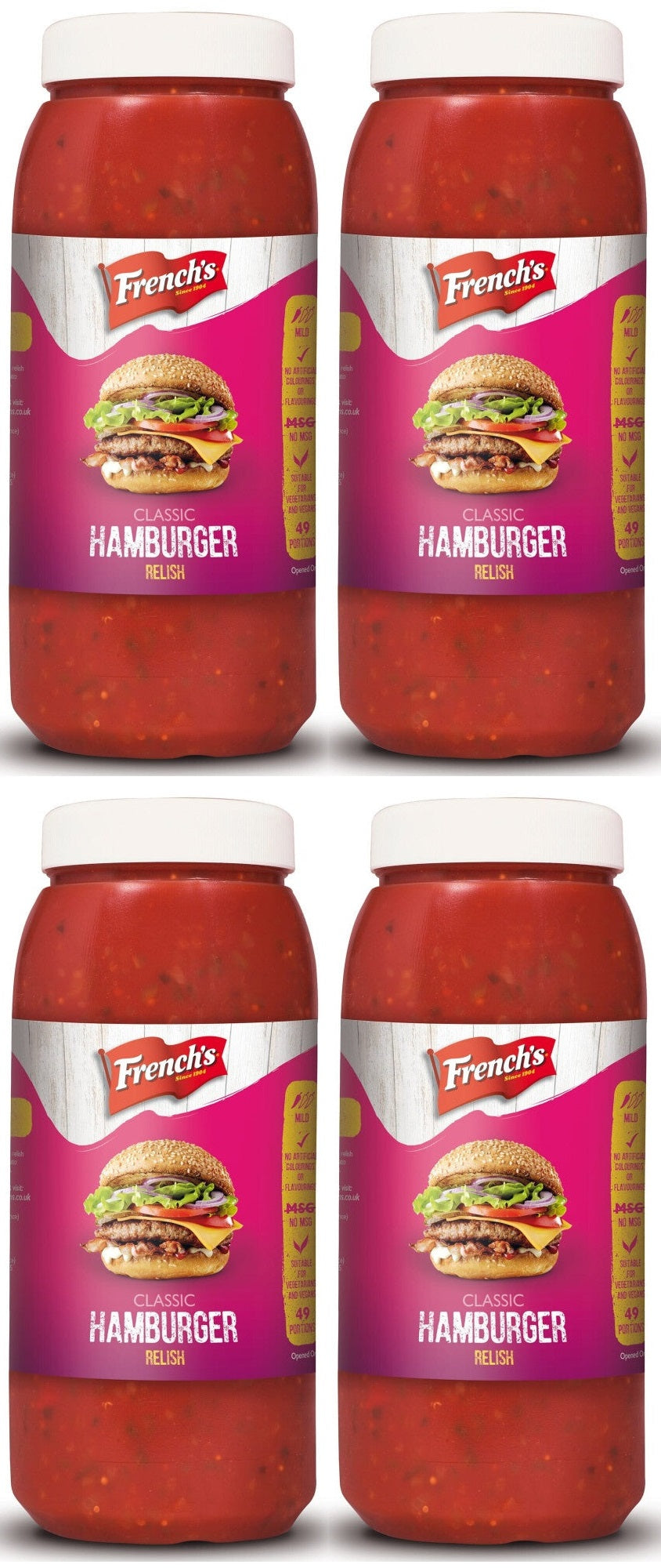 4 x French's Classic Hamburger Relish 2.45Kg