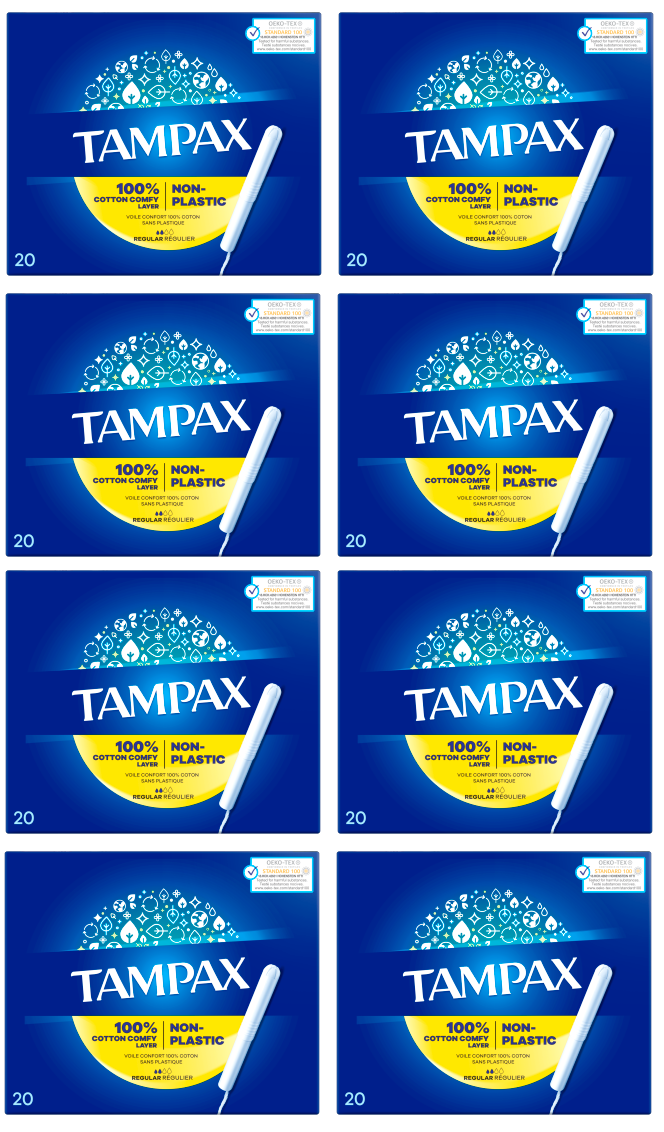 8 x Tampax Regular - 20 PACK