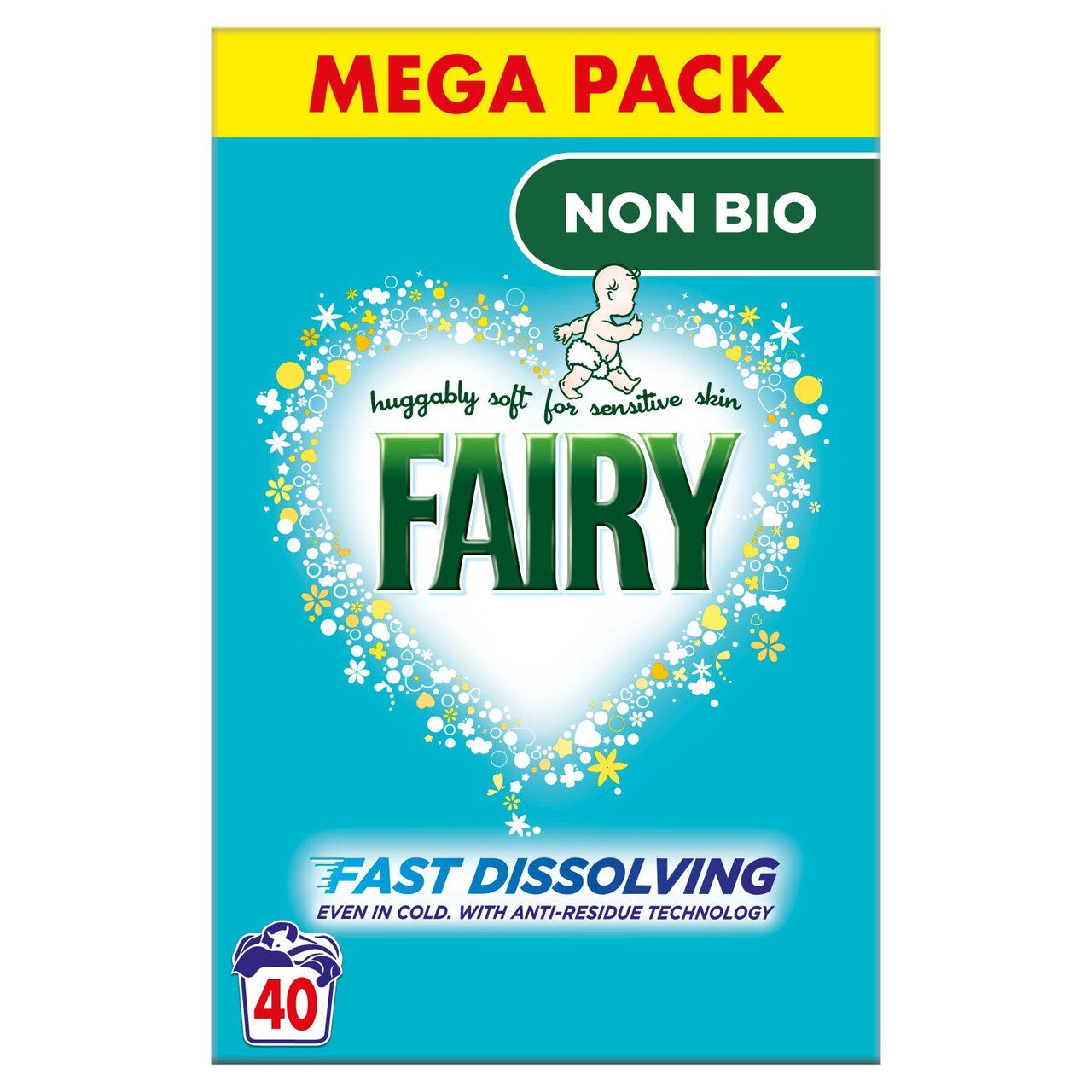 4 x Fairy Non Bio Washing Powder 2.4Kg 40 Washes