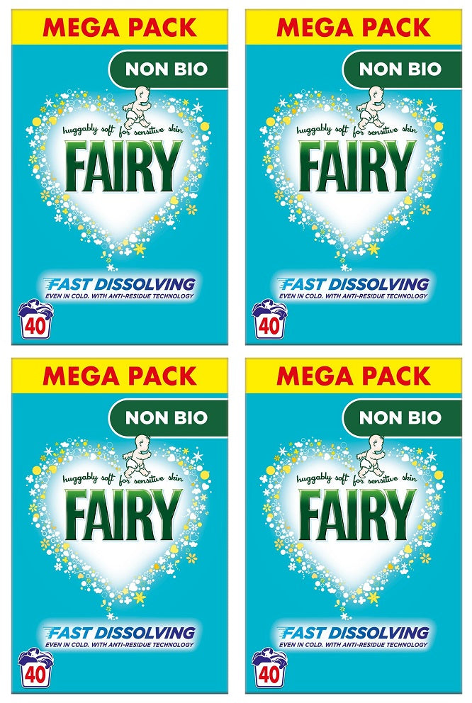 4 x Fairy Non Bio Washing Powder 2.4Kg 40 Washes