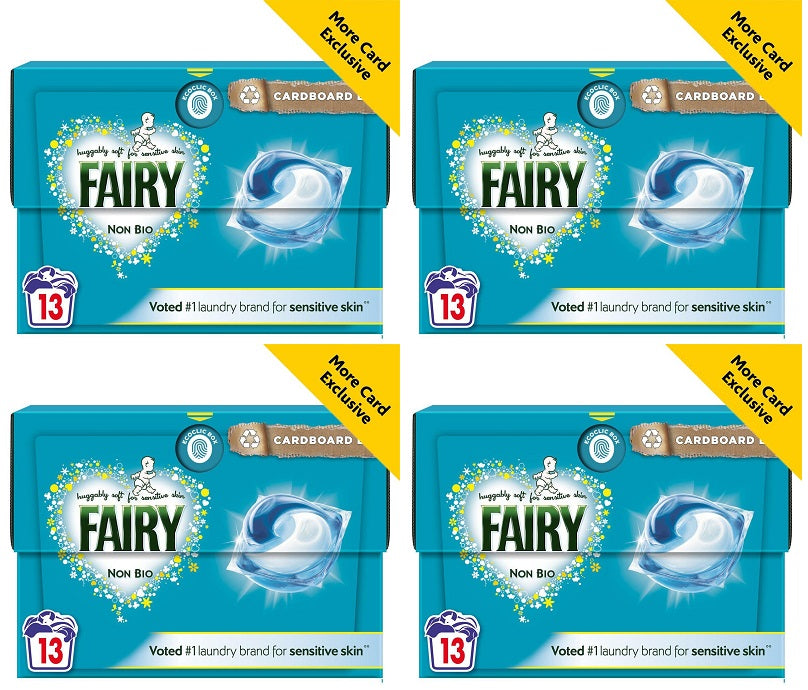 4 x Fairy Non Bio Pods® For Sensitive Skin 13 Washes