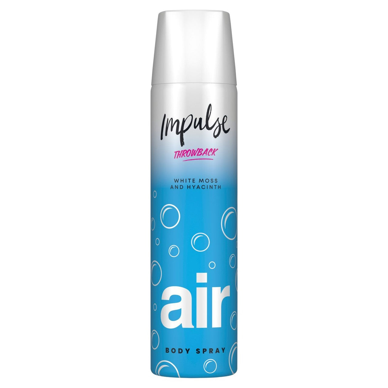 6 x Impulse Oxygen Air Body Spray White Moss And Hyacinth 75Ml