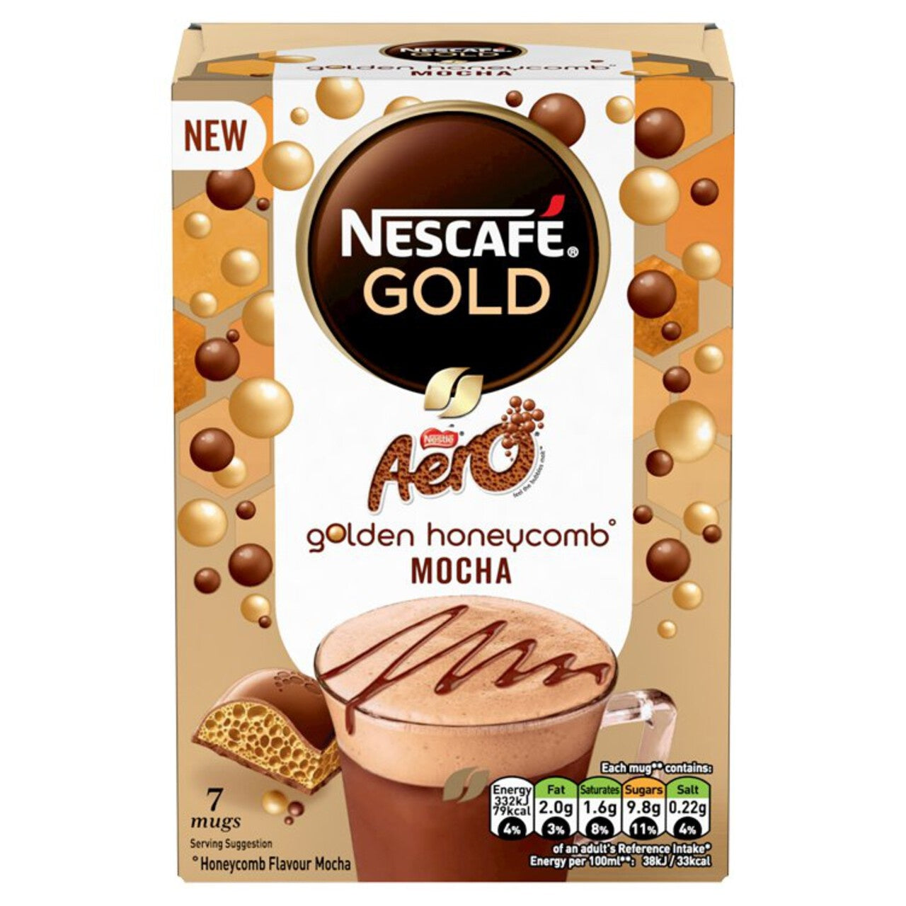 6 x Nescafé Aero Golden Honeycomb Flavour Mocha 7 X 19G (133G)