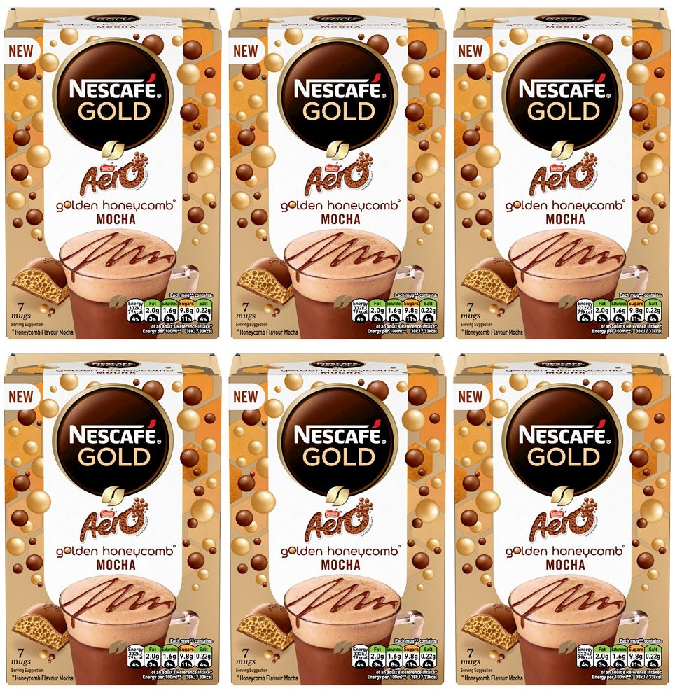 6 x Nescafé Aero Golden Honeycomb Flavour Mocha 7 X 19G (133G)