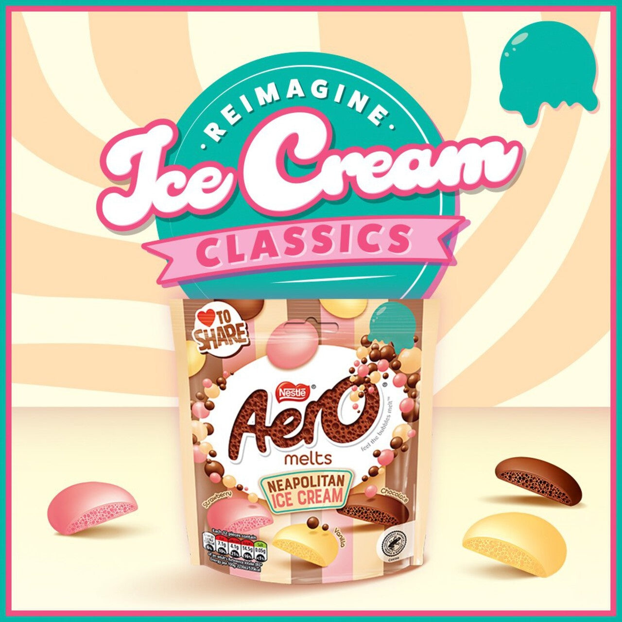 8 x Aero Melts Neapolitan Ice Cream 86G