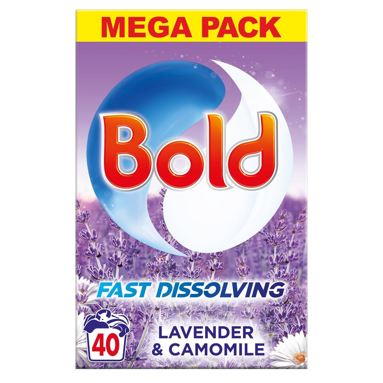 4 x Bold Washing Powder 2Kg 40 Washes Lavender & Camomile