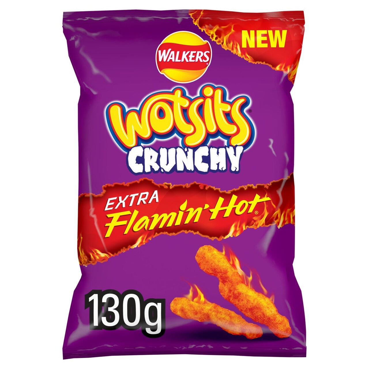 12 x Wotsits Crunchy Extra Flamin  Hot Sharing Bag Crisps 130G