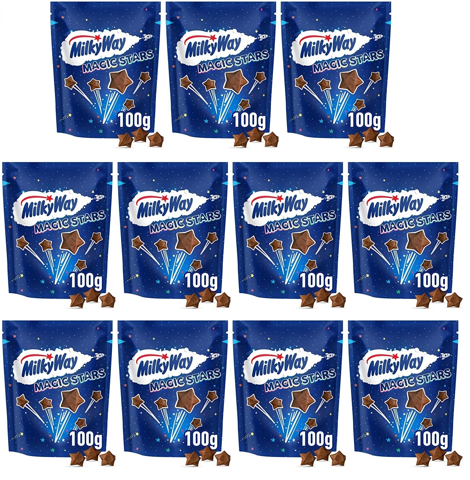 13 x Milky Way Magic Stars Milk Chocolate Bites Pouch Bag 100G