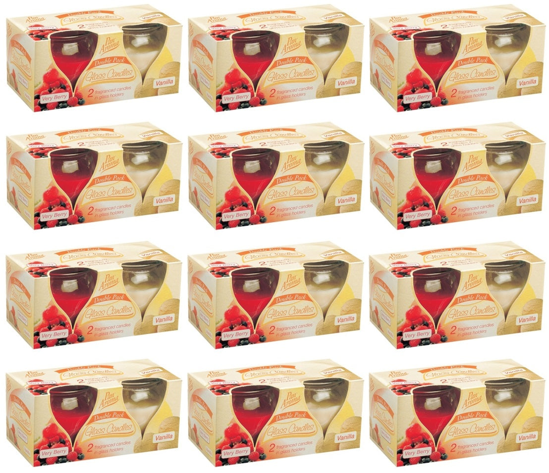 12 x Pan Aroma Candle Very Berry & Vanilla 2 Pack
