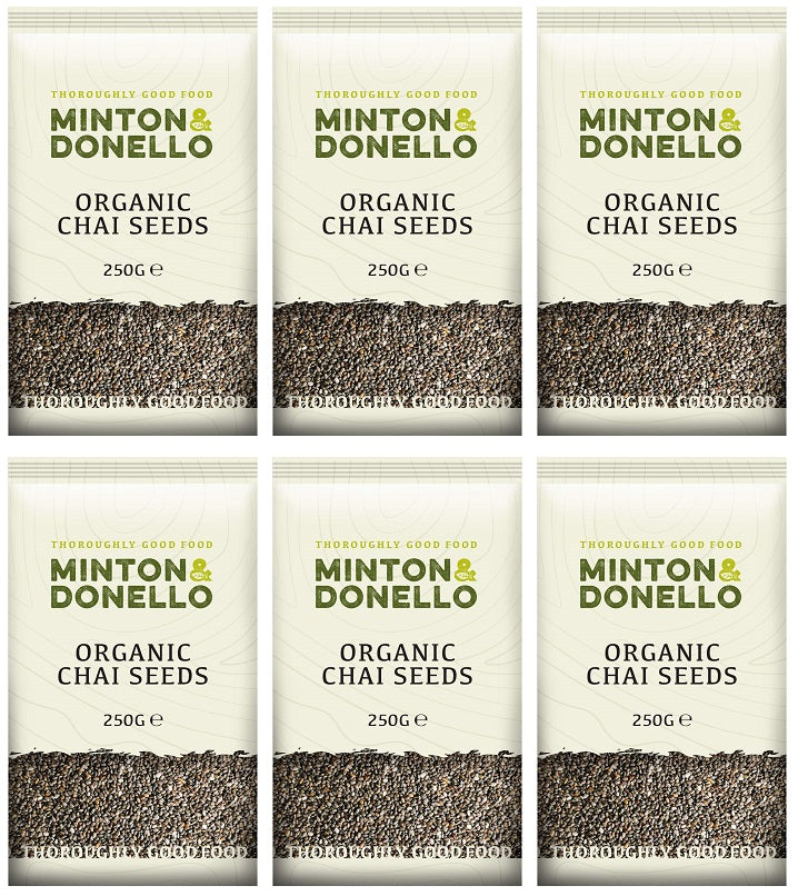 6 x Minton & Donello Org Chia Seeds - 250g