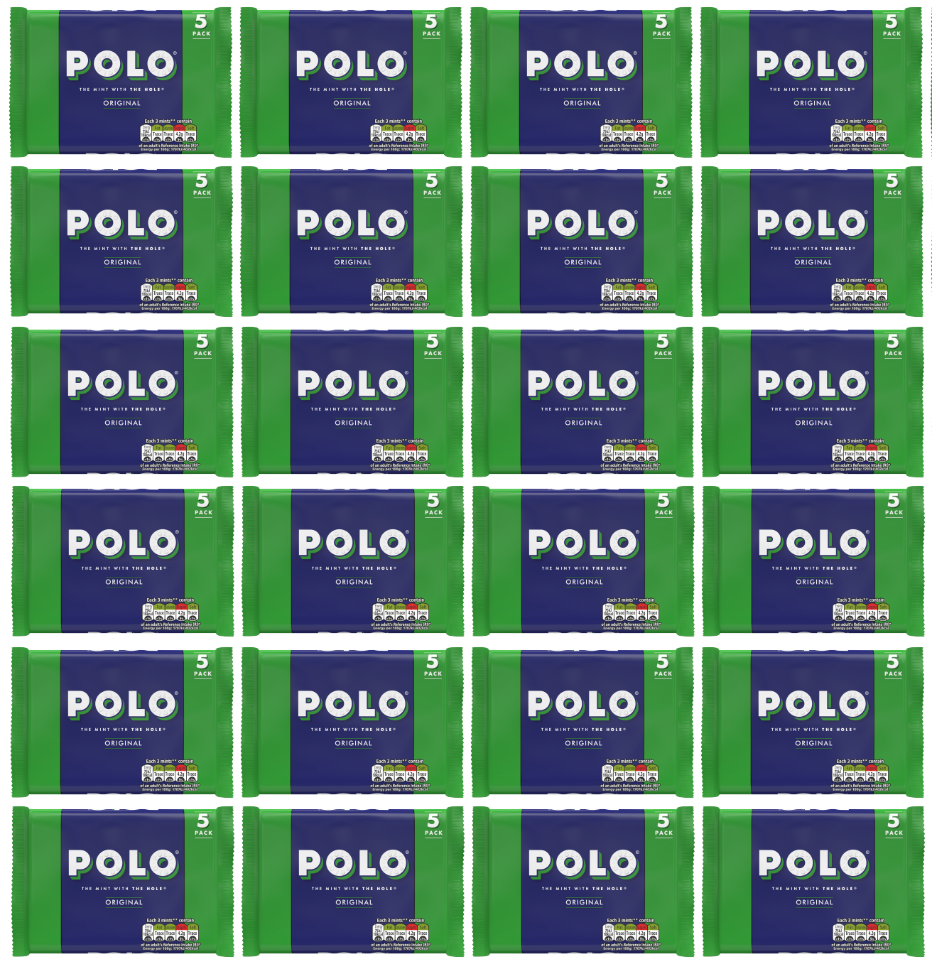 24 x Polo 5 Pack 125Gm