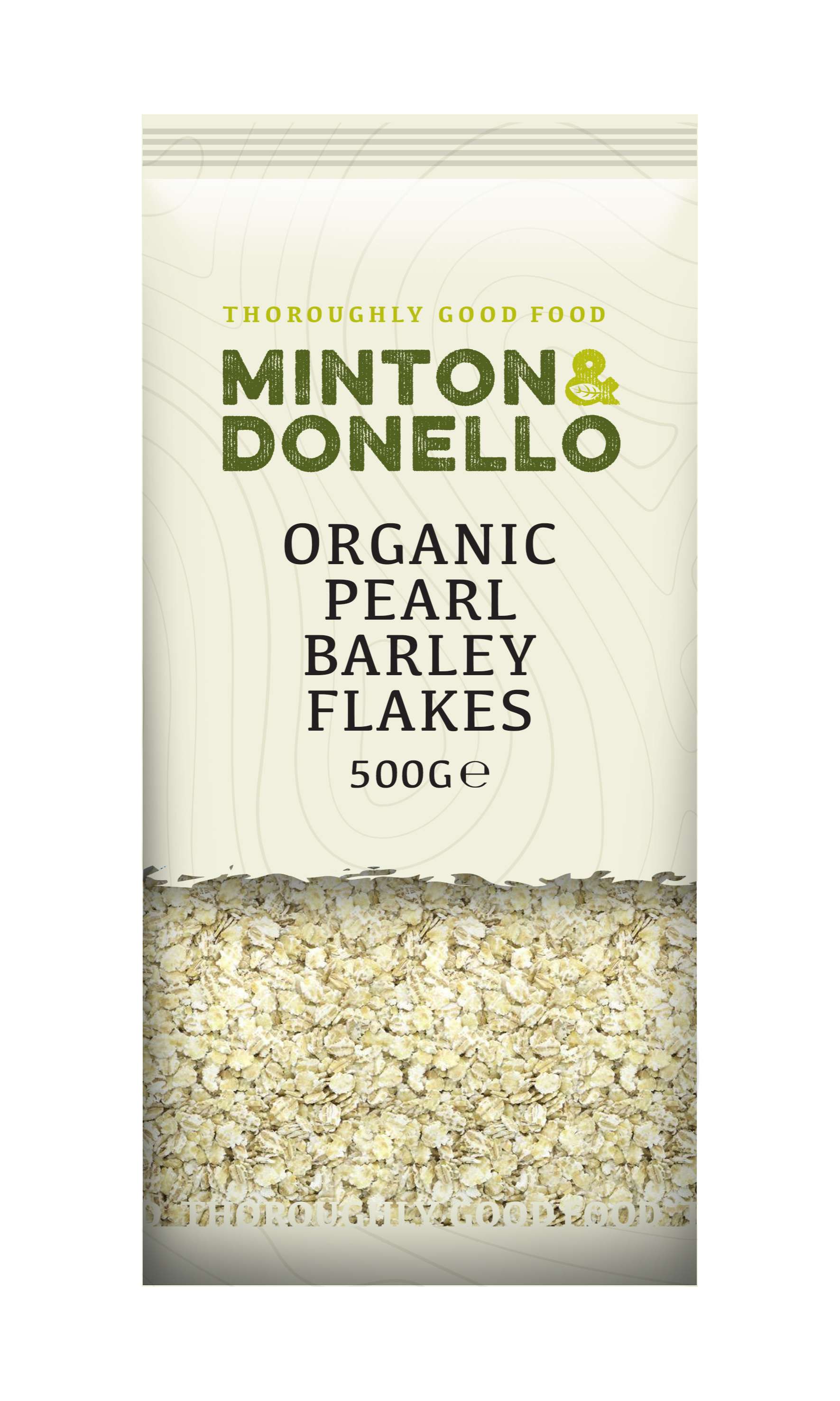 6 x Minton & Donello Organic Pearl Barley Flakes - 500g