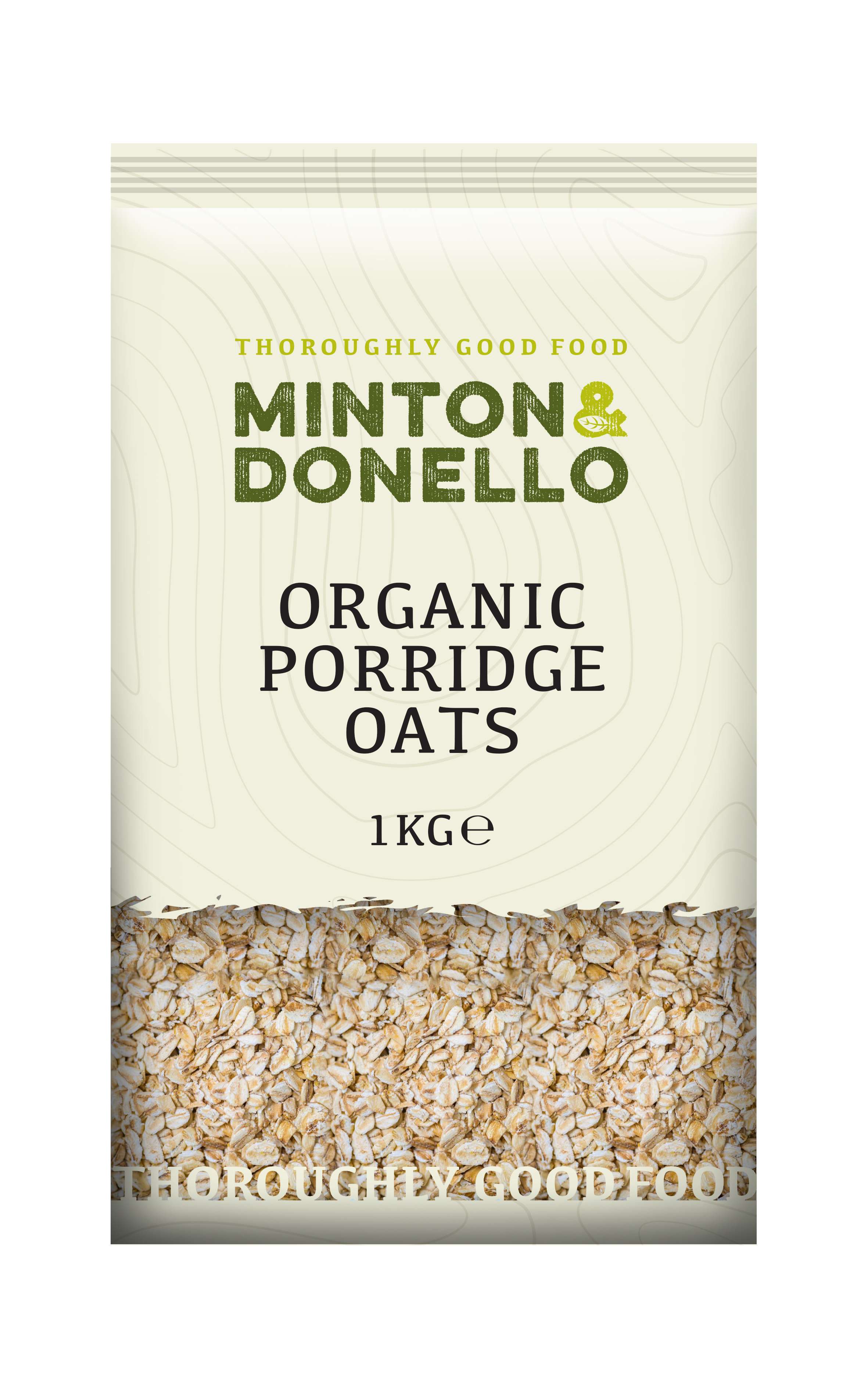 6 x Minton & Donello Organic Porridge Oats - 1000g