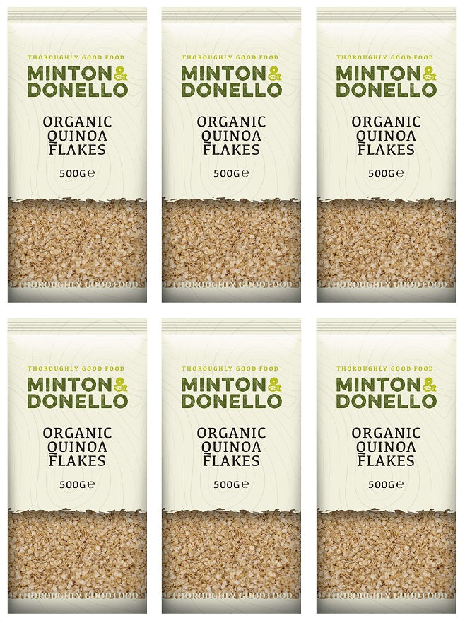 6 x Minton & Donello Organic Quinoa Flakes - 500g