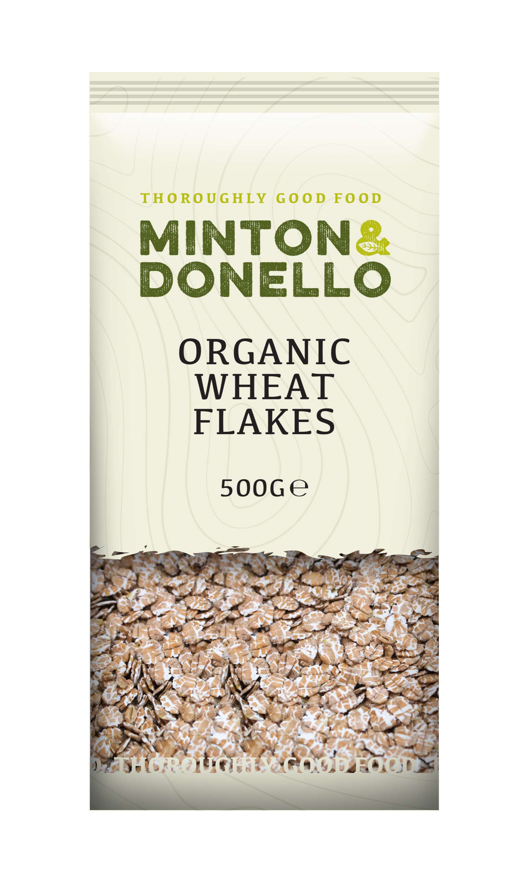 6 x Minton & Donello Organic Wheat Flakes - 500g