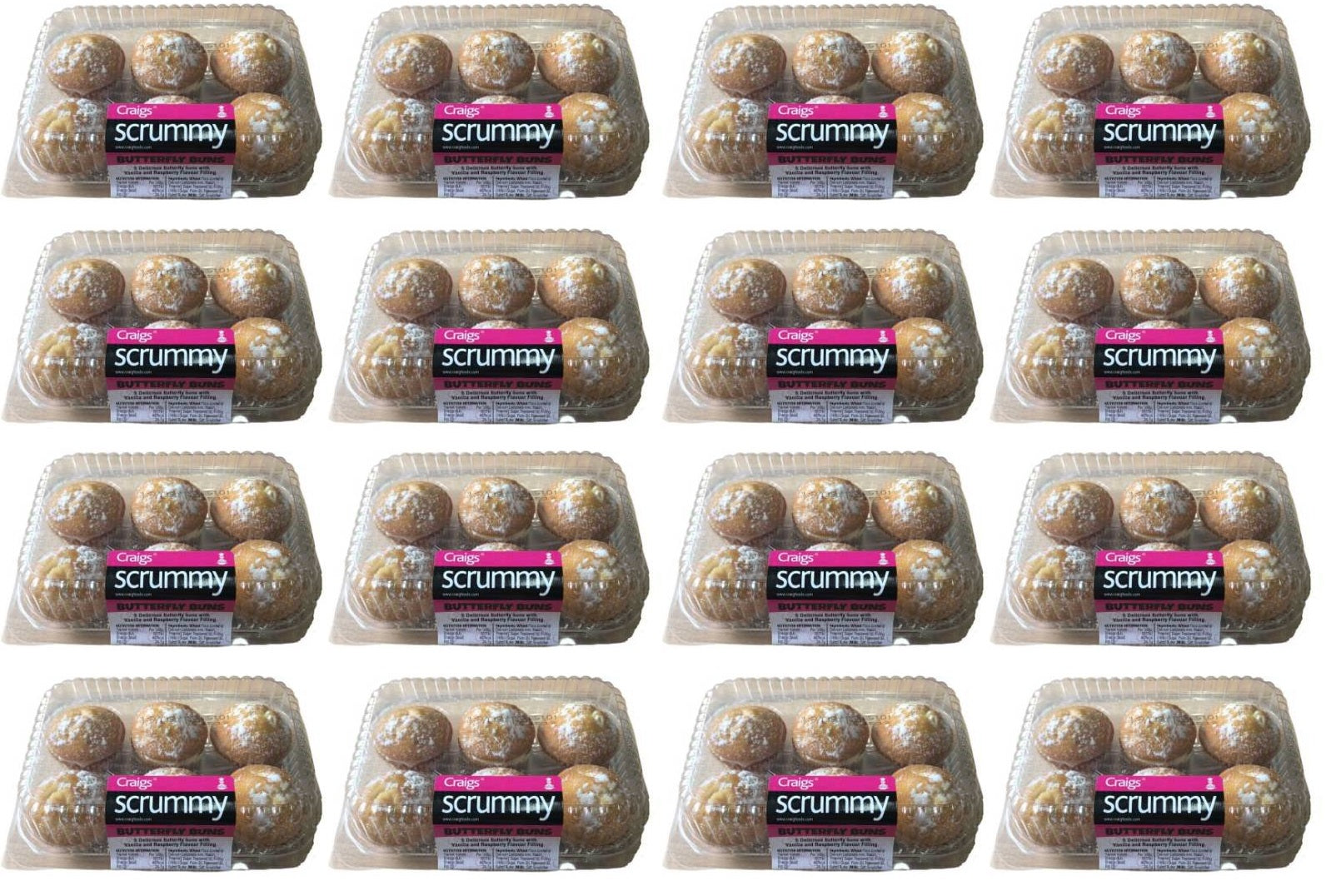 16 x Craigs Butterfly Buns 6Pk