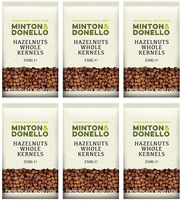 6 x Minton & Donello Hazelnuts Whole Kernels - 250g