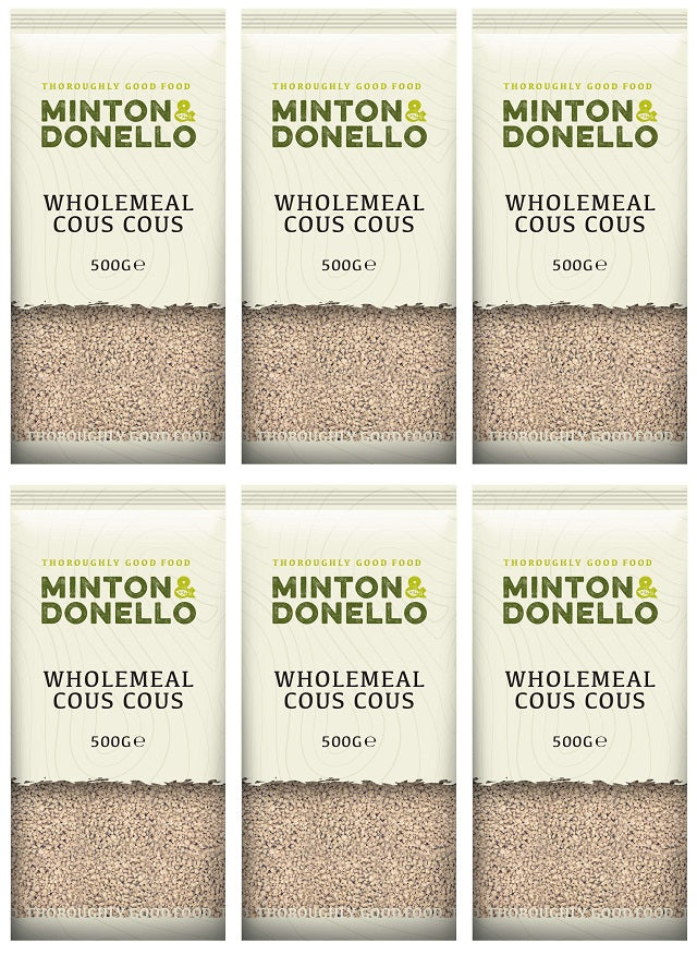 6 x Minton & Donello Wholemeal Cous Cous - 500g