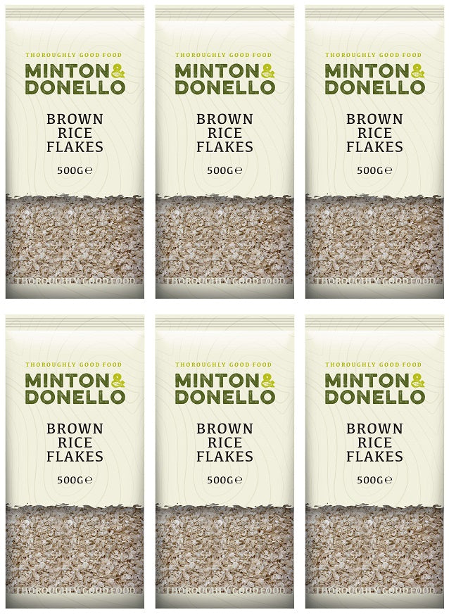 6 x Minton & Donello Brown Rice Flakes - 500g