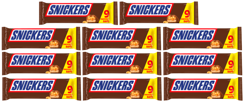 11 x Snickers Snacksize 9Pk 320Gm