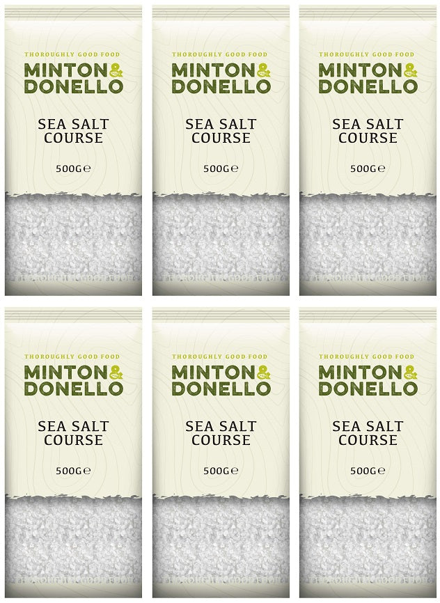 6 x Minton & Donello Coarse Sea Salt No Additives - 500g