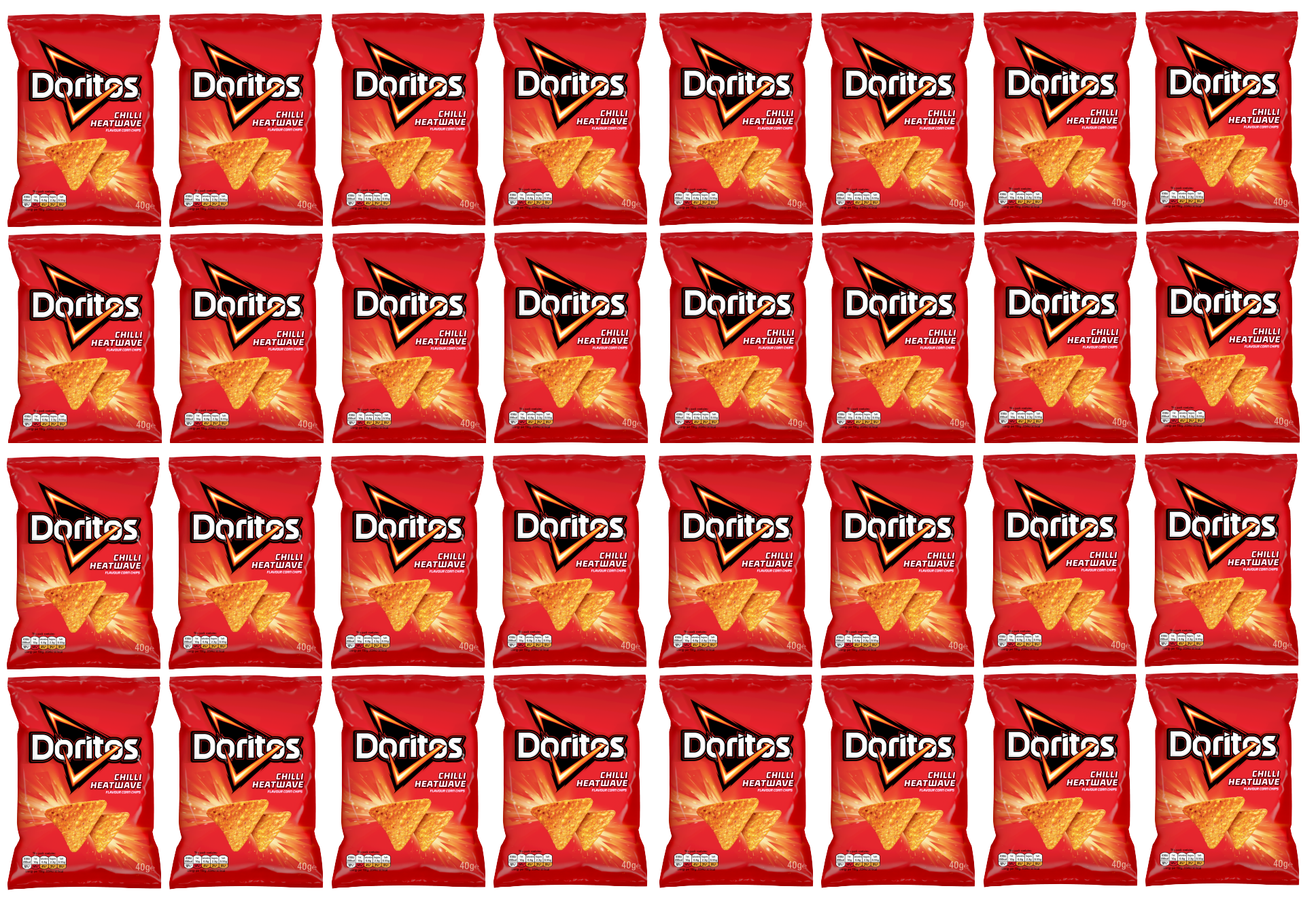 32 x Doritos Chilli Heatwave 40Gm