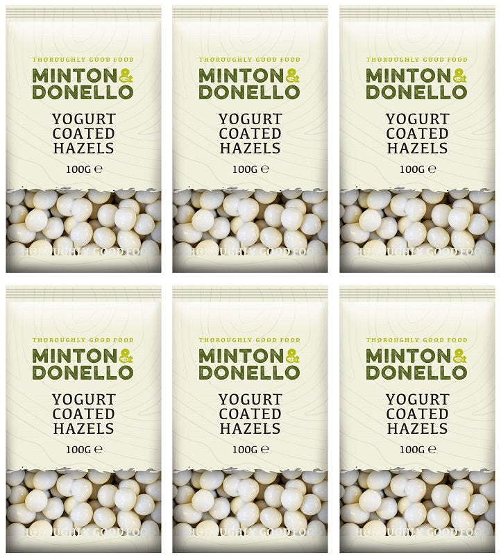 6 x Minton & Donello Yogurt Coated Hazels - 100g