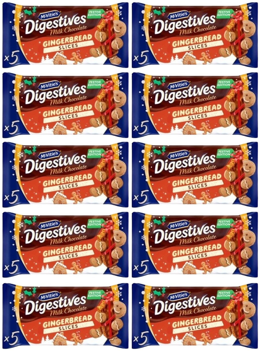 10 X Mcvities Digestive Gingerbread Slices 5Pk - 114Gm