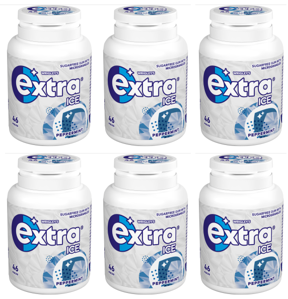 6 x Extra Ice Peppermint Bottle Pack 46 Pce