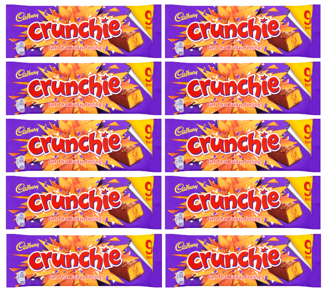 10 x Cadbury Crunchie Snacksize 9Pk 235Gm