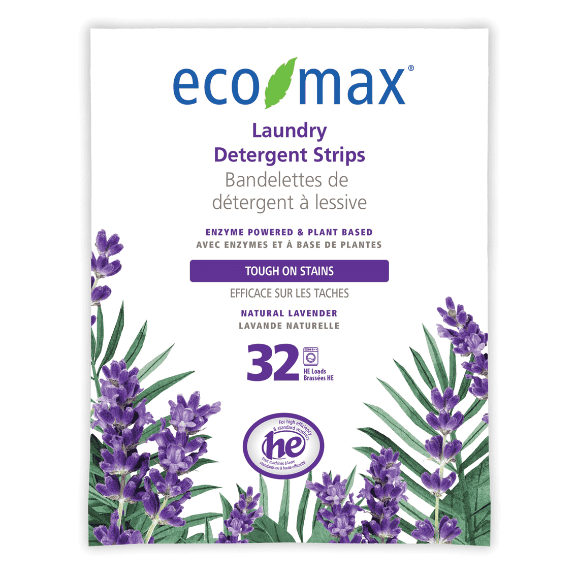 Eco-Max Laundry Detergent Strips Lavender - 32pc