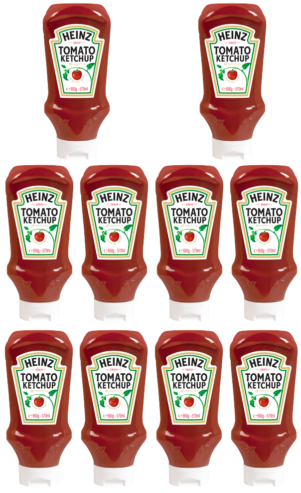 10 X Heinz Tomato Ketchup 650G