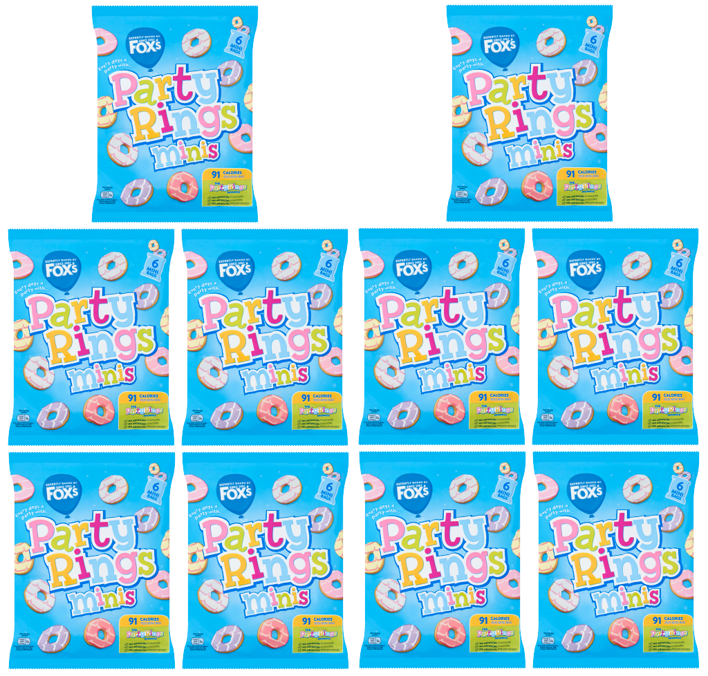 10 x Foxs Mini Party Rings 126Gm