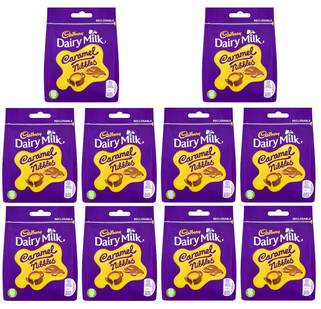 10 x Cadbury Caramel Nibbles 95Gm