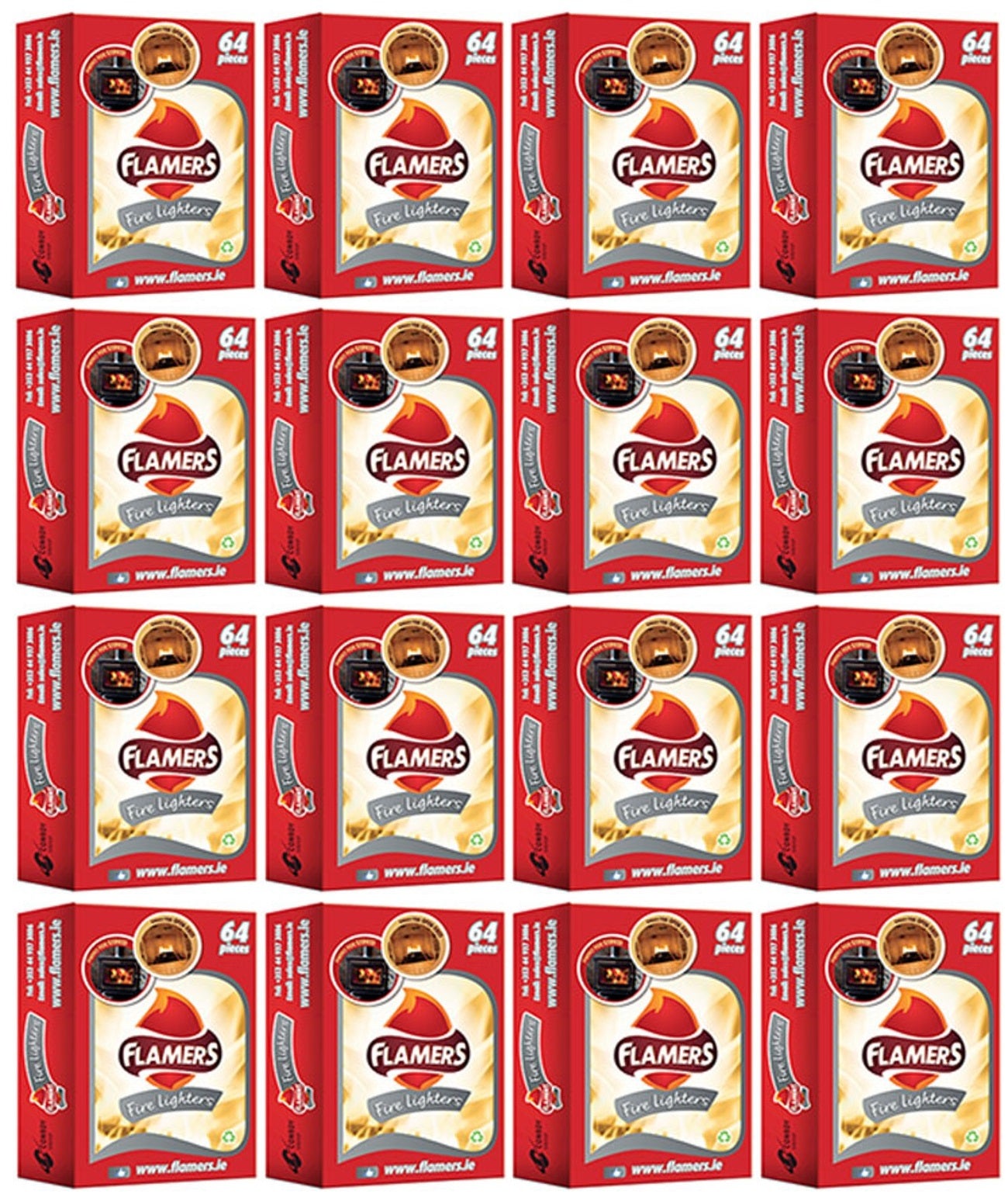 16 X Flamers Firelighters 64 Pack