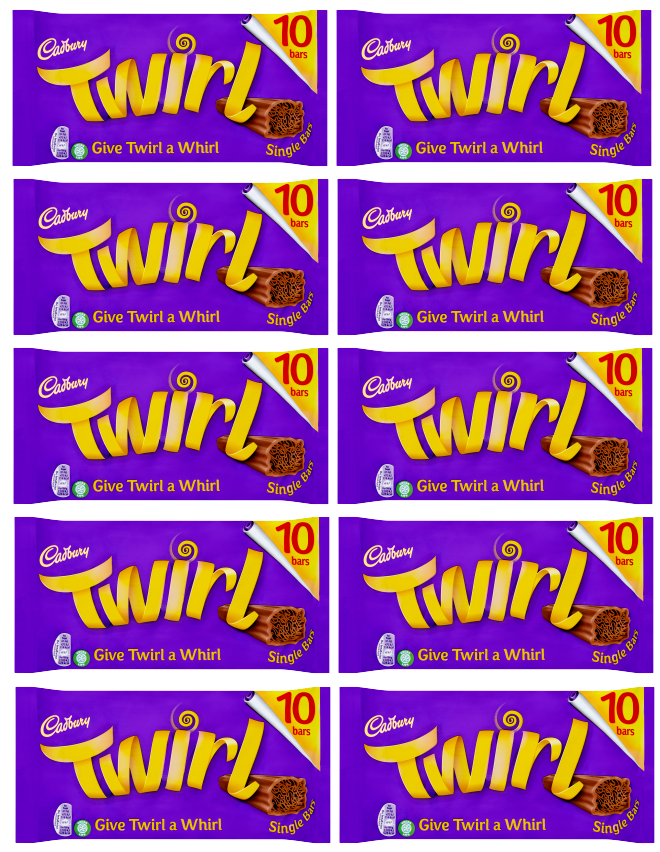 10 x Cadbury Twirl 10Pk 215Gm