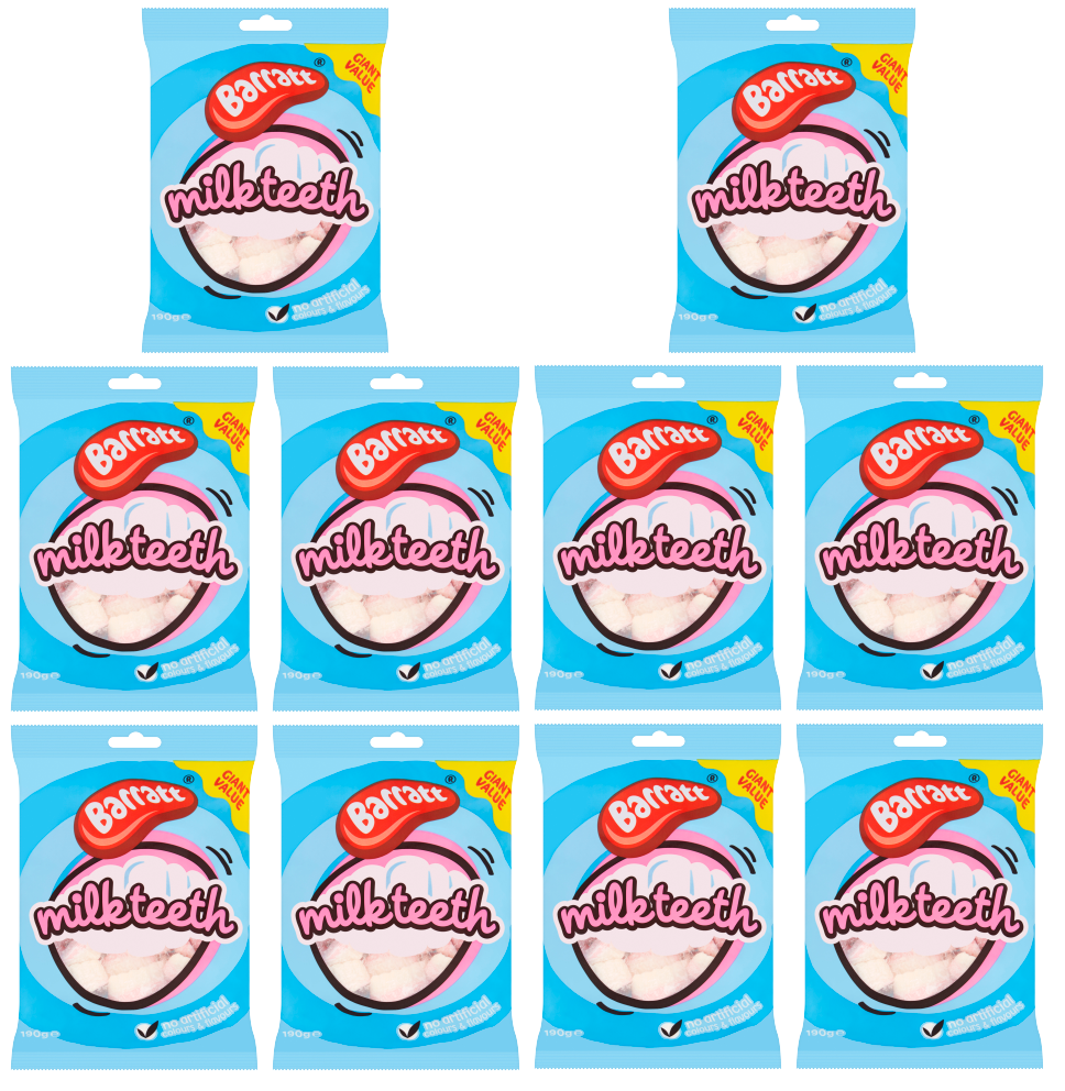 10 x Barratt Milk Teeth 190Gm