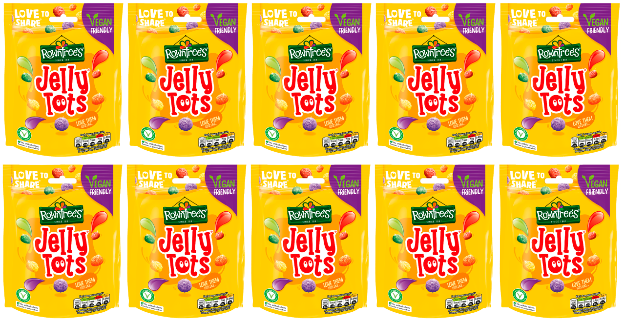 10 x Rowntree's Jelly Tots Sweets Sharing Bag 150G