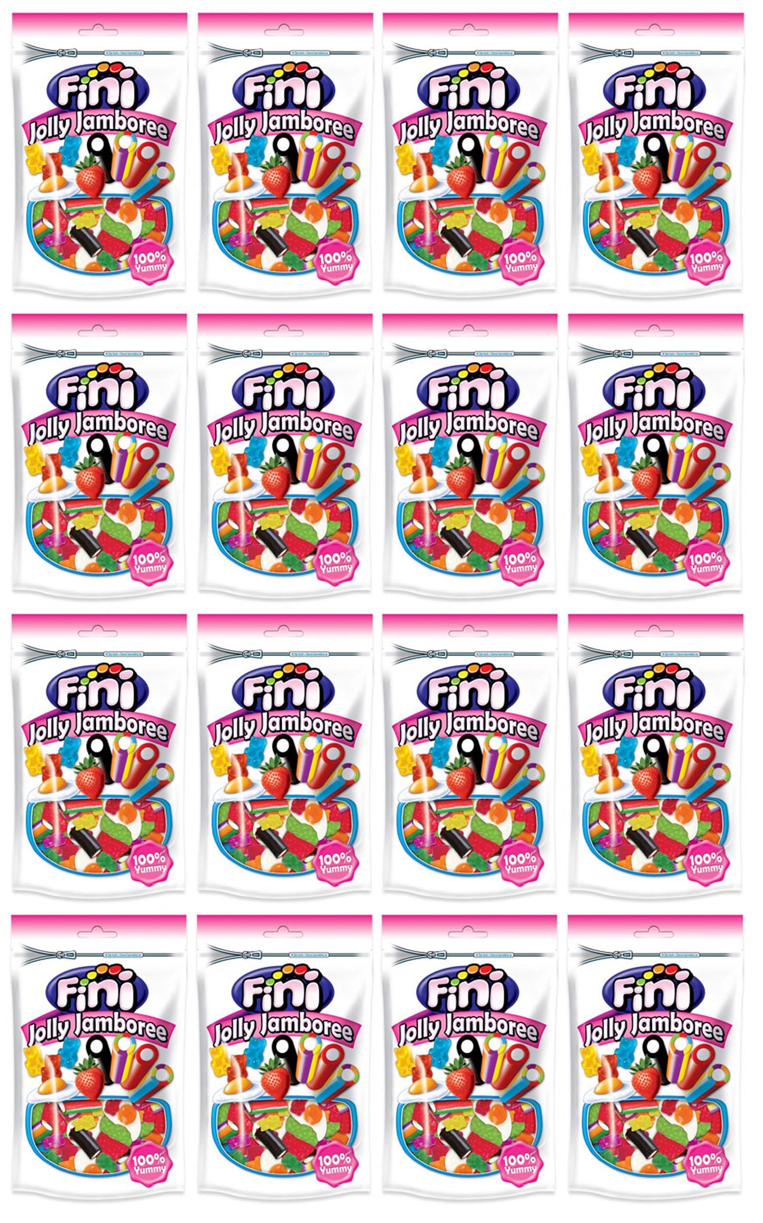 16 x Fini Jolly Jamboree Pouch 180Gm