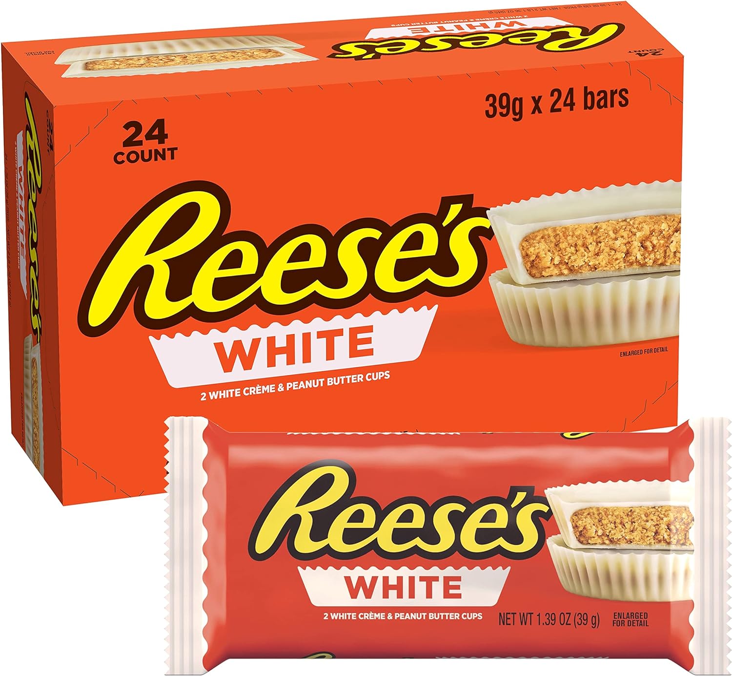 24 x Reeses White 2 Peanut Butter Cups - 39G