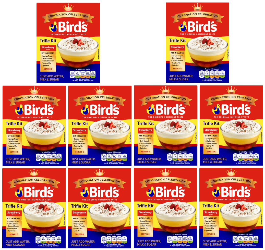 10 x Birds Trifle Strawberry 141G