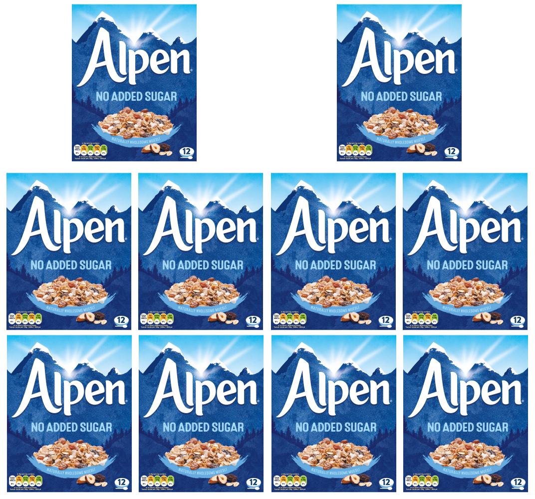 10 x Alpen No Added Sugar 550Gm