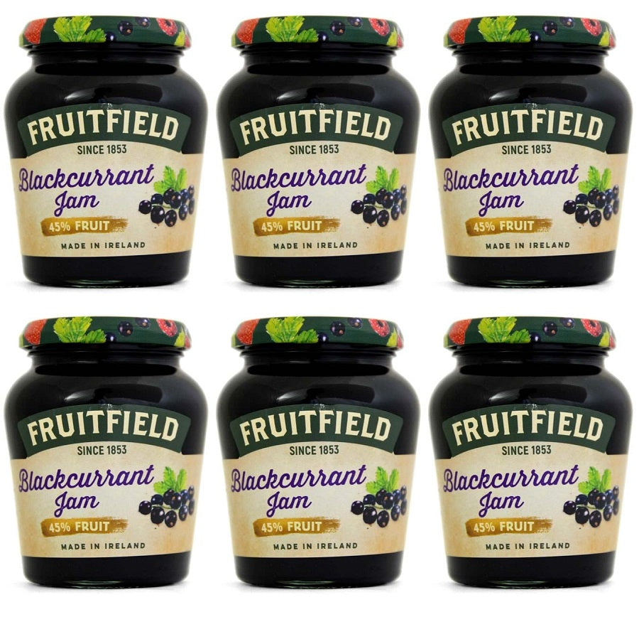 6 x Fruitfield Blackcurrant Jam 330G