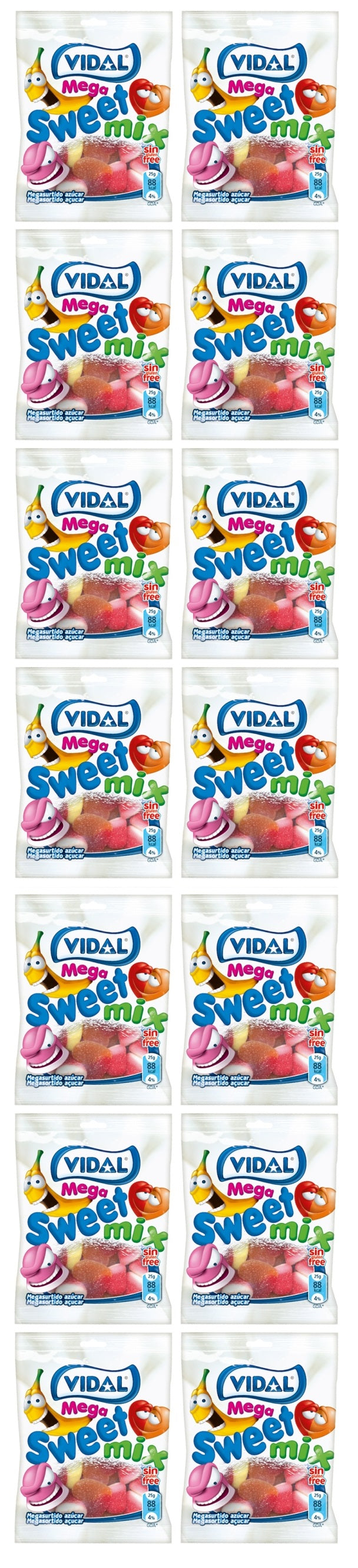 14 x Vidal Mega Sweet Mix 100Gm