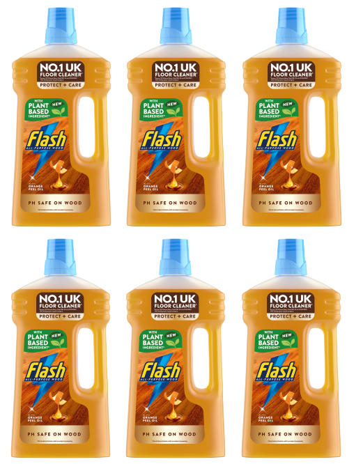 6 x Flash Liquid Wooden Floors 1 Litre