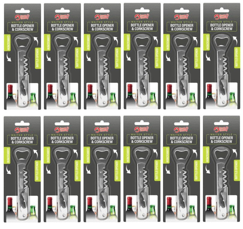 12 x Bottle Opener & Corkscrew