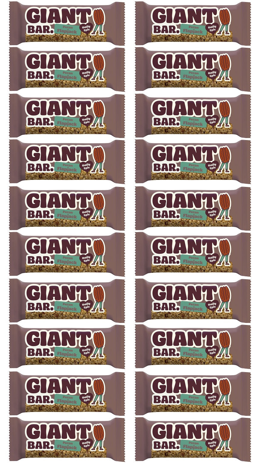20 x Ma Baker Giant Bar Pecan Flapjack - 90g
