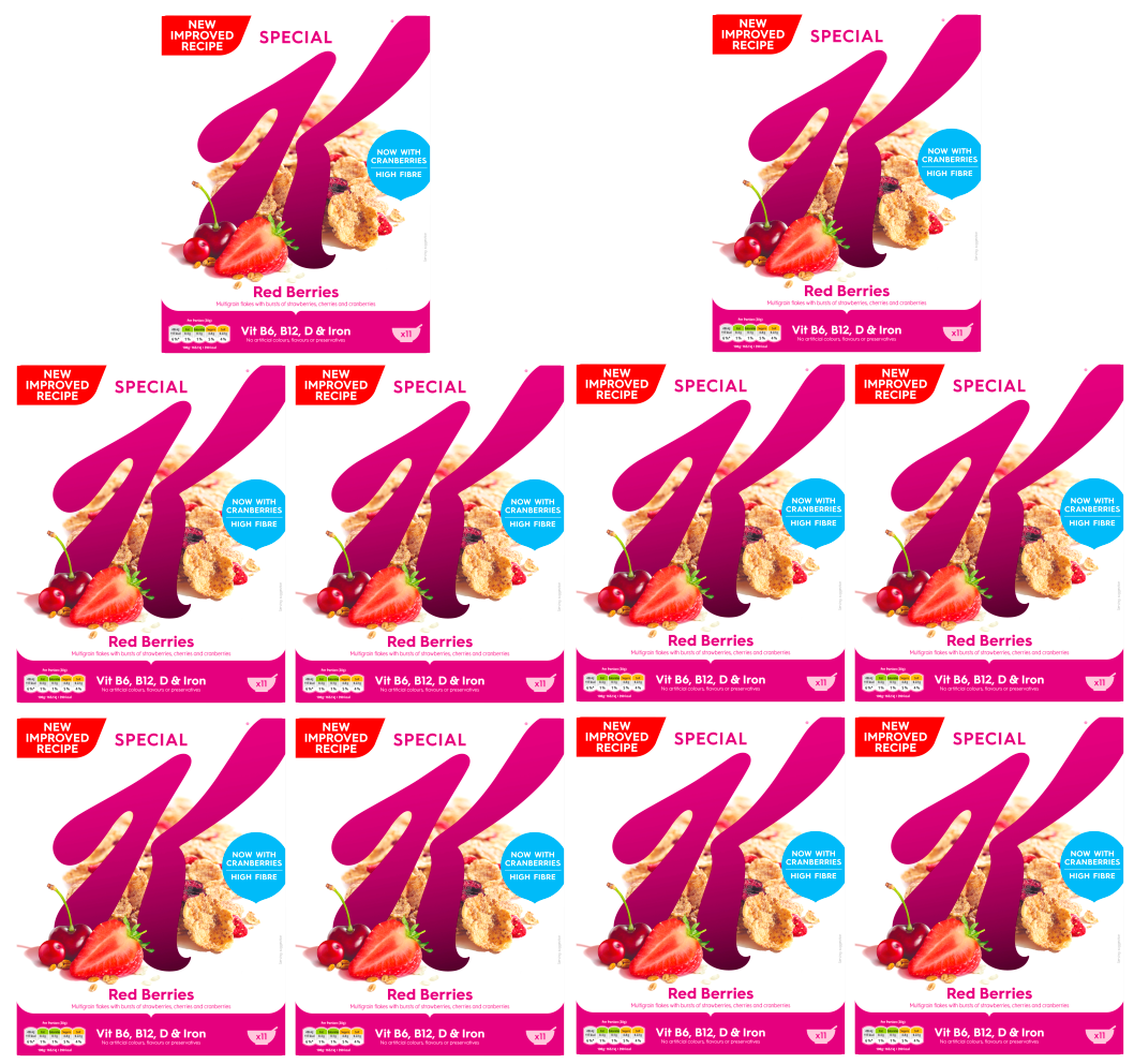 10 X Kelloggs Special K Red Berries 330G